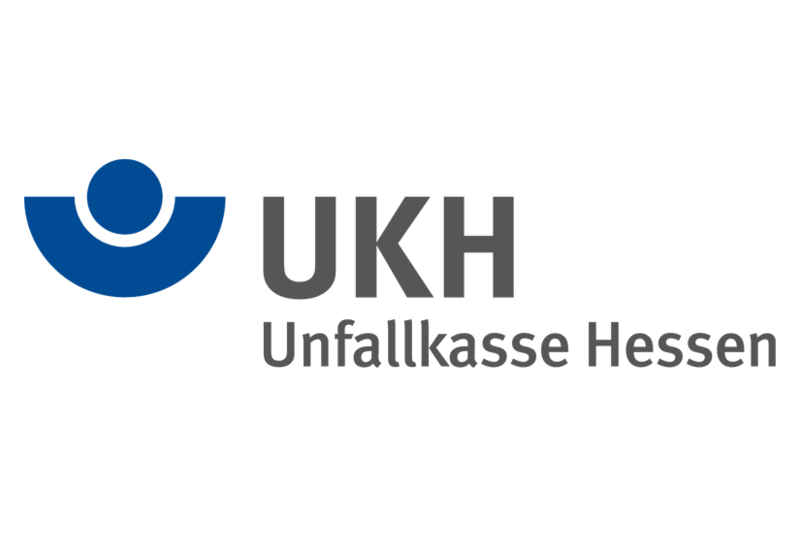 Logo der Unfallkasse Hessen mit dem Schriftzug „UKH Unfallkasse Hessen"